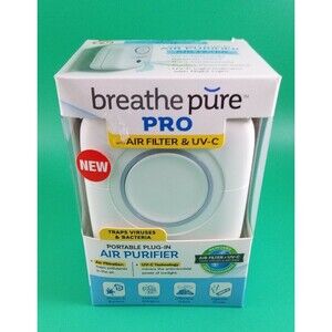 Breathe Pure Pro Portable Plug-In Air Purifier w/ HEPA and UV-C As Seen On TV